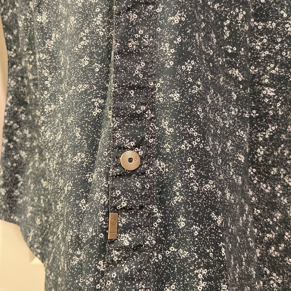 Calvin Klein - Navy Print Button Down Dress Shirt - Picture 4 of 8